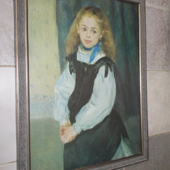 Vintage Mademoiselle Legran art on stretched canvas, framed & signed - Picture 2 of 8